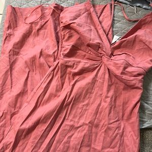 Zara Pink Front Knot Dress